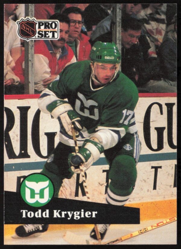 Todd Krygier 1991-92 NHL Pro Set Card #83 Front Action Shot