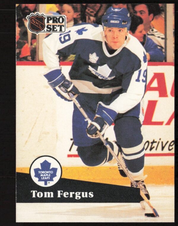 Tom Fergus NHL Pro Set 1991-92 Card #234, Toronto Maple Leafs Action Shot.
