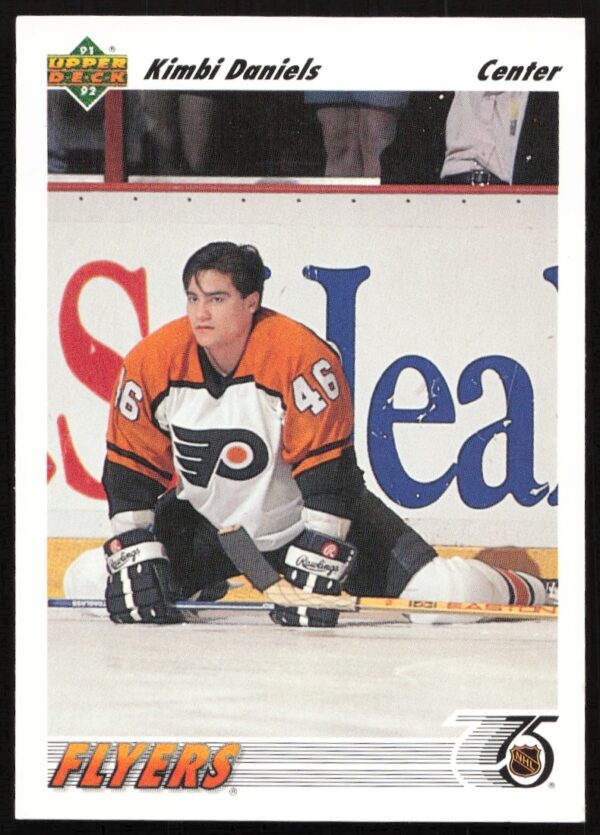 Front view of 1991-92 Upper Deck Kimbi Daniels hockey card #492.