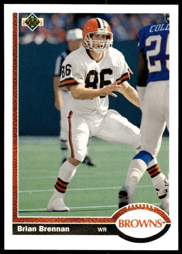 1991 Upper Deck Brian Brennan football card showcasing the wide receiver in team uniform.