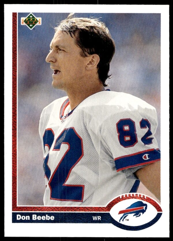 Don Beebe 1991 Upper Deck Football Card #566 Front, Buffalo Bills Uniform.