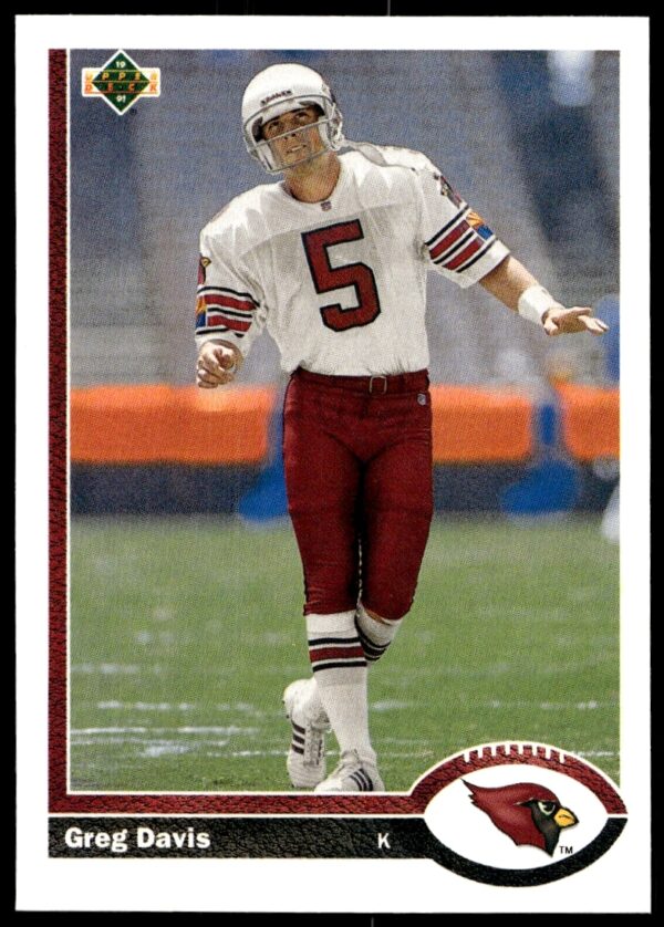 1991 Upper Deck Greg Davis football card #591, action shot in team uniform.