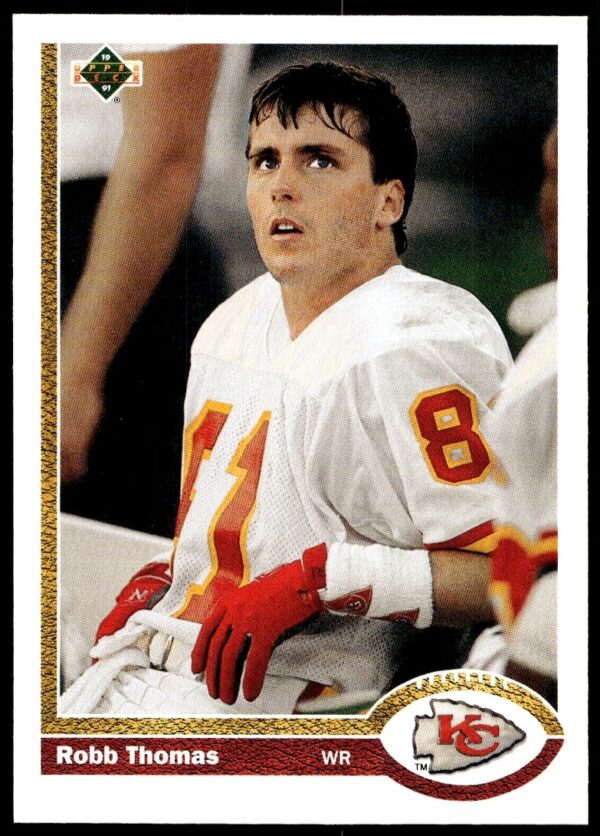 1991 Upper Deck Robb Thomas Football Card #543, NFL Action Photo.