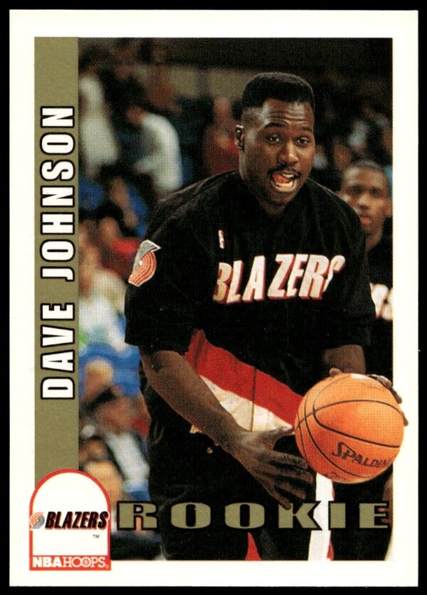 1992-93 NBA Hoops card showing Dave Johnson in game action, card number 456.