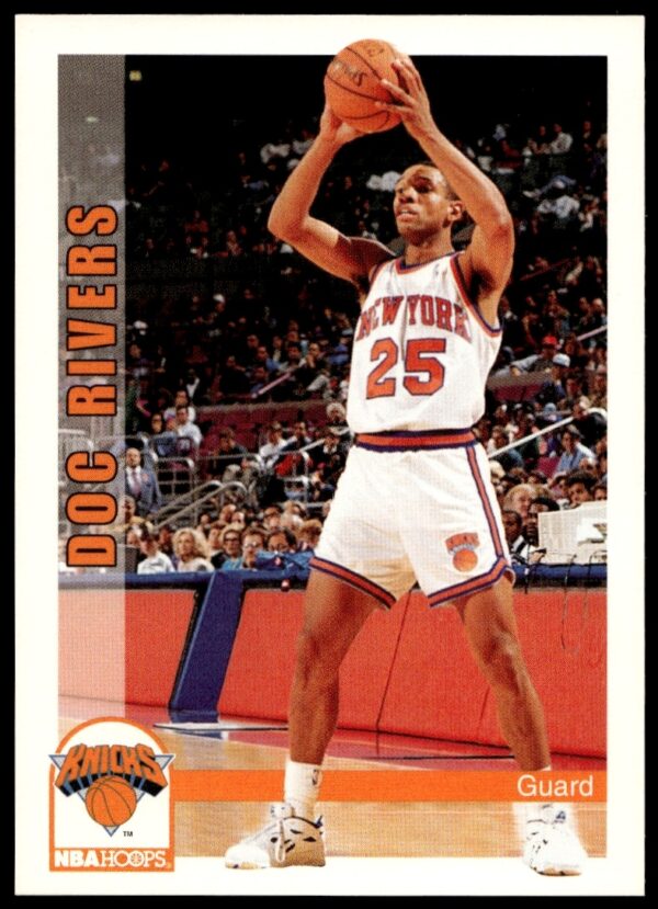 Doc Rivers 1992-93 NBA Hoops Trading Card #437 Atlanta Hawks Action Pose