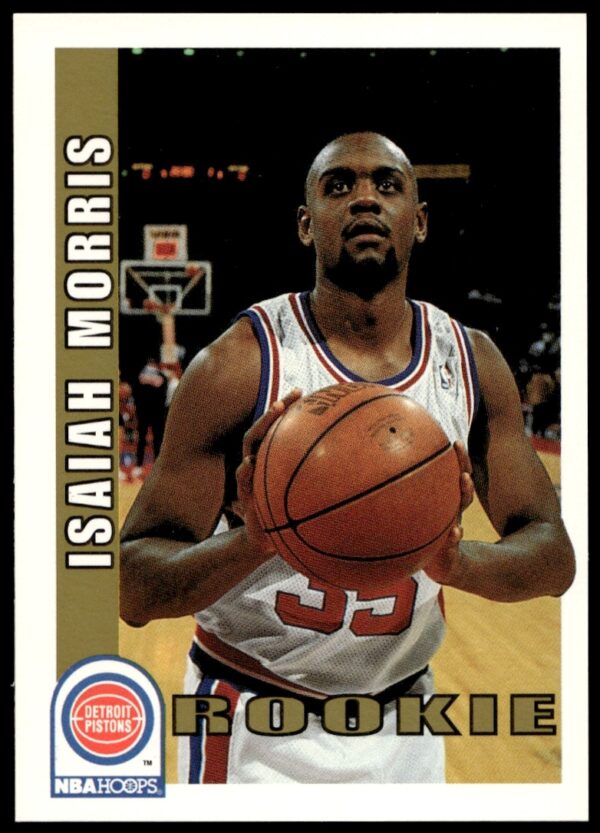 1992-93 NBA Hoops Card #382: Isaiah Morris in action, classic 90s design.