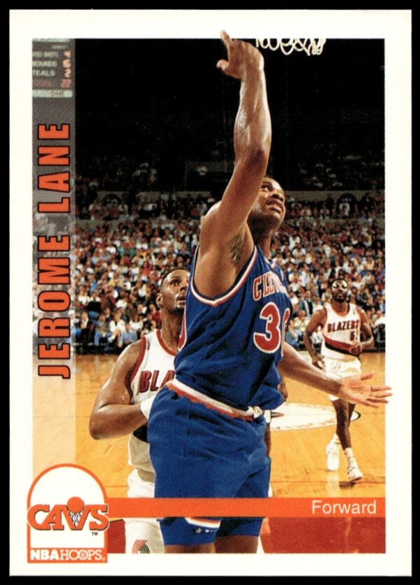 Jerome Lane 1992-93 NBA Hoops Card #366 featuring in-game basketball action.