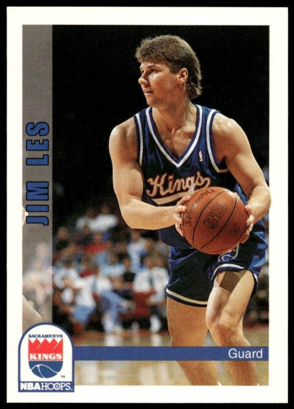 Jim Les 1992-93 Sacramento Kings NBA Hoops Trading Card #462, featuring action pose.