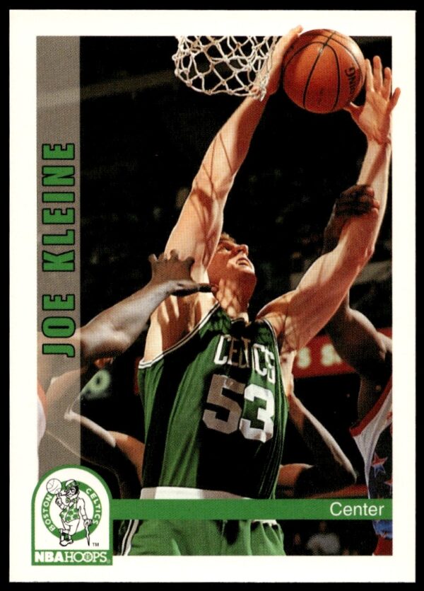 Front of 1992-93 NBA Hoops card featuring Joe Kleine in action, #355.