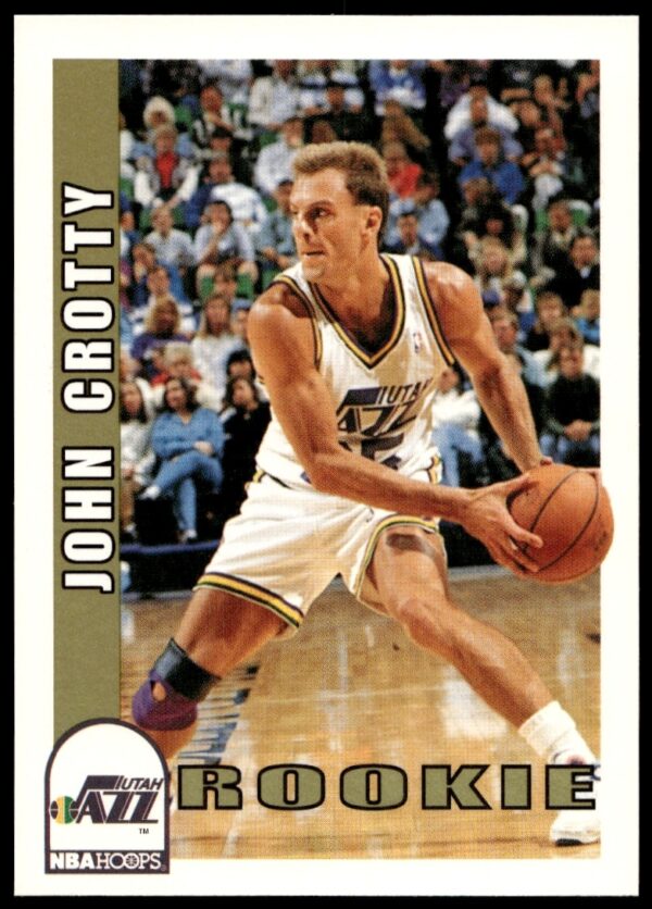 John Crotty NBA Hoops 1992-93 card #472, action shot on court.