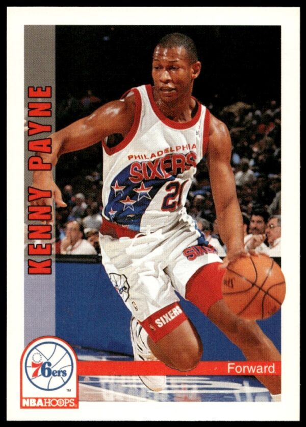 Front of 1992-93 NBA Hoops Kenny Payne trading card #447.