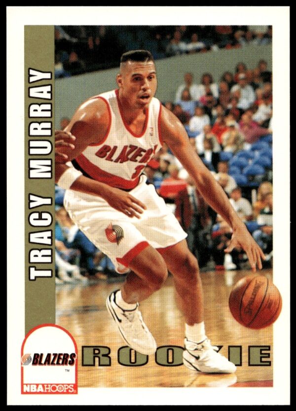 Tracy Murray 1992-93 NBA Hoops Card #457, San Antonio Spurs, in-game action.