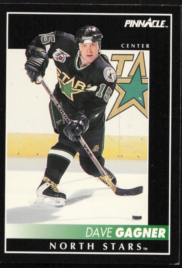 Dave Gagner 1992-93 Pinnacle Hockey Card #85, Minnesota North Stars Action Shot.