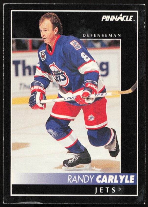 Randy Carlyle 1992-93 Pinnacle Hockey Card #87, NHL Defenseman in Action.