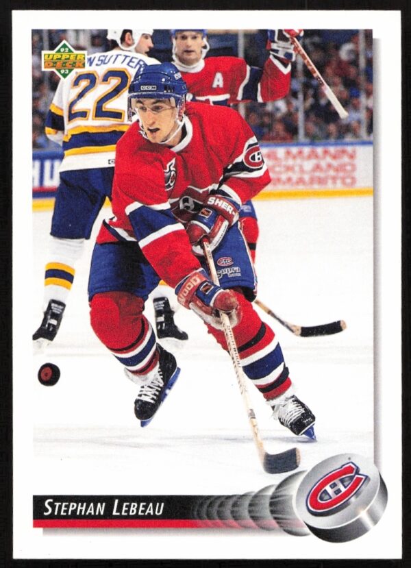 Stephan Lebeau Montreal Canadiens 1992-93 Upper Deck Hockey Card #213 (Front).