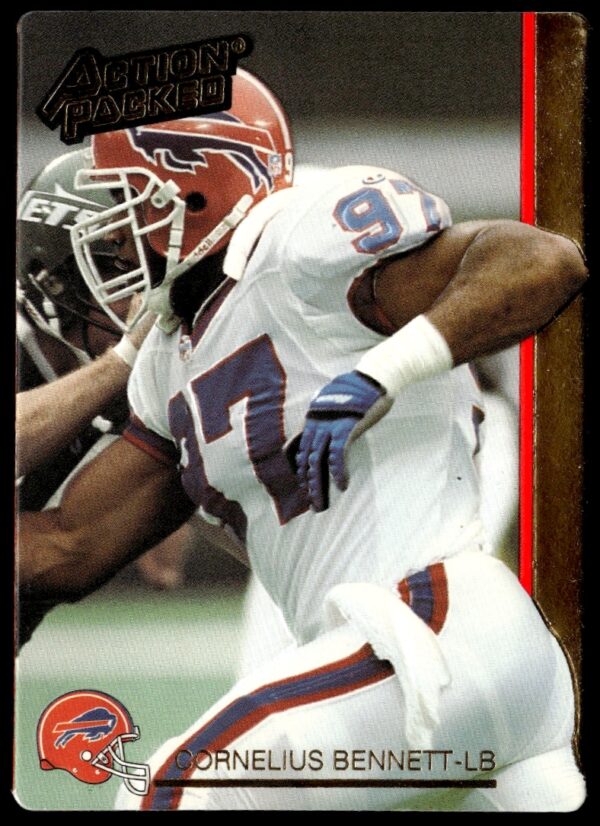 1992 Cornelius Bennett trading card #12 featuring embossed design and determined expression.