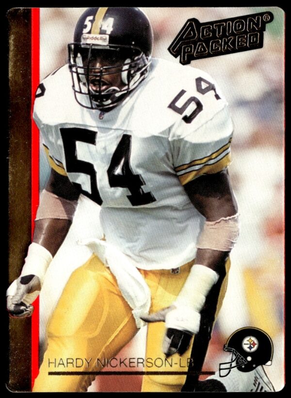 Hardy Nickerson 1992 Action Packed Card #221, Tampa Bay Buccaneers, intense football action.