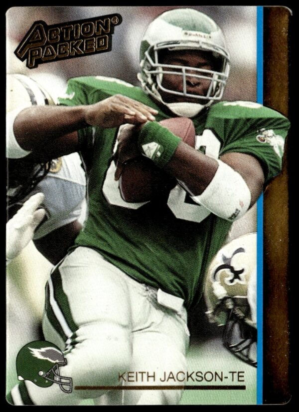 1992 Action Packed Keith Jackson NFL trading card showcasing his dynamic skills and focus.