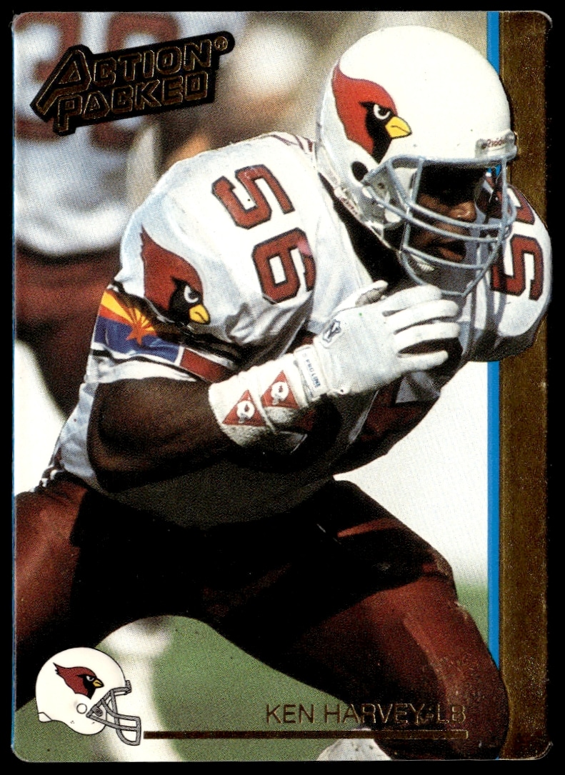 Ken Harvey 1992 Action Packed card #212 featuring dynamic MLB action image.