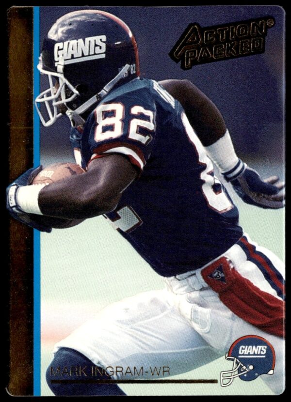 1992 Action Packed Football Card #185 of Mark Ingram in uniform, front view.