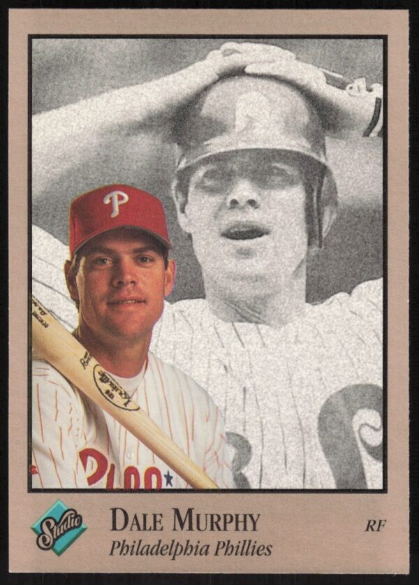 1992 Leaf Studio baseball card of Dale Murphy #79, iconic MLB player portrait.