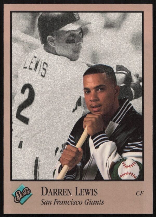 Darren Lewis 1992 Leaf Studio Baseball Card, San Francisco Giants, Vintage Collectible #117.