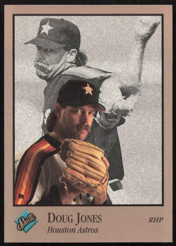 Doug Jones 1992 Leaf Studio baseball card #38, featuring Astros pitcher in a posed studio shot.