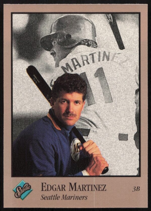Edgar Martinez 1992 Leaf Studio Card #235, Seattle Mariners Legend at Bat.