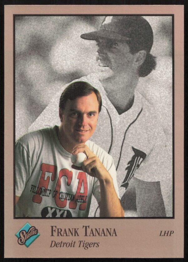Frank Tanana 1992 Leaf Studio Baseball Card #177, Detroit Tigers Pitcher Mid-Pitch.