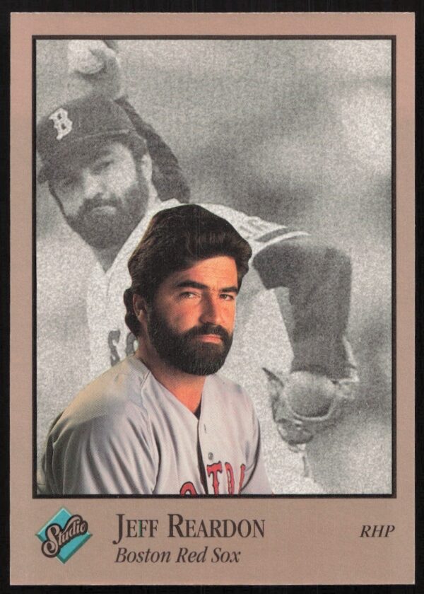1992 Leaf Studio Baseball Card: Jeff Reardon #137, Montreal Expos Pitcher Mid-Pitch.