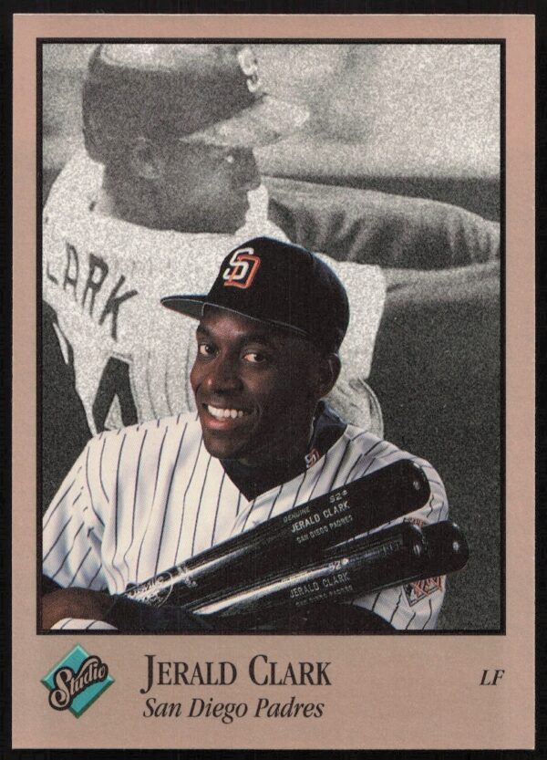 1992 Leaf Studio Jerald Clark Card #102: Classic 90s baseball card design.