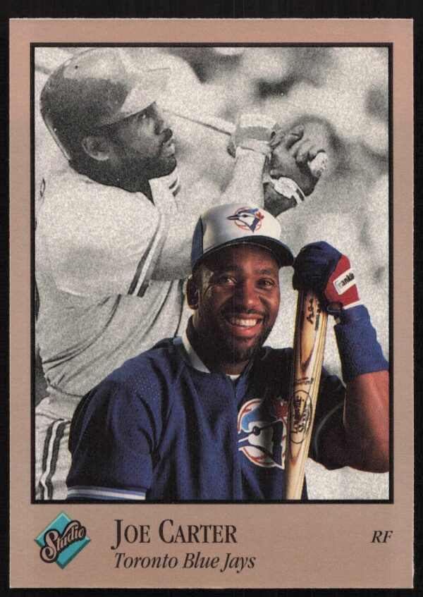 Joe Carter 1992 Leaf Studio card #254, Toronto Blue Jays portrait, baseball collectible.