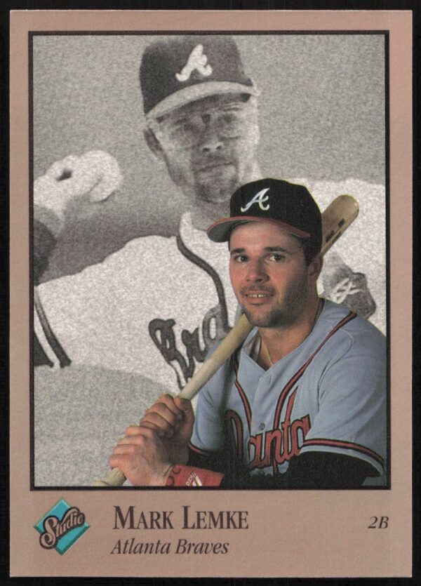 Mark Lemke 1992 Leaf Studio Baseball Card #6, Atlanta Braves Uniform Front View