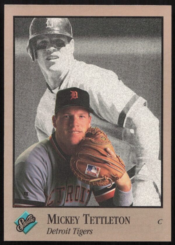 Mickey Tettleton 1992 Leaf Studio baseball card in batting stance, card number 178.