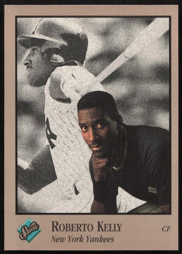 Roberto Kelly 1992 Leaf Studio Yankees Baseball Card #214 Factoring Dynamic MLB Portrayal