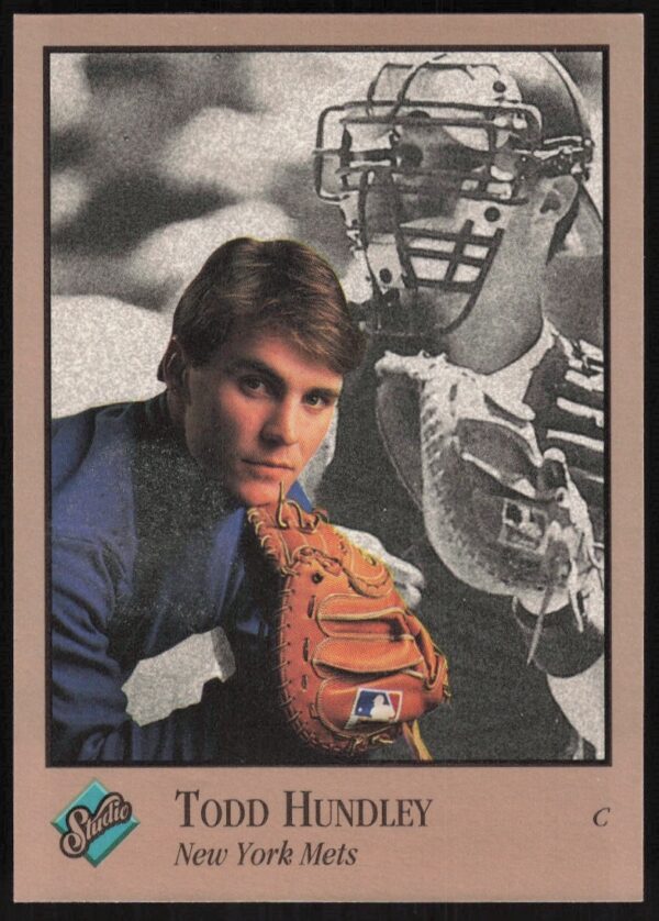 Todd Hundley 1992 Leaf Studio baseball card #66, featuring Mets uniform.