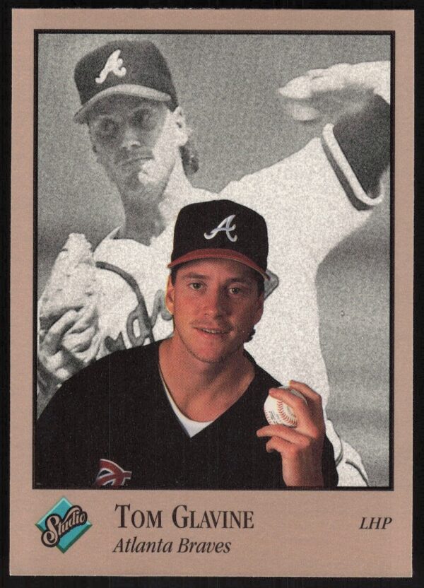 Tom Glavine 1992 Leaf Studio Baseball Card, Atlanta Braves Pitcher, #4.