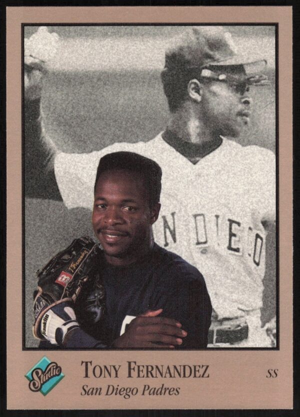 Tony Fernandez 1992 Leaf Studio Baseball Card #103, Toronto Blue Jays Shortstop, Front View.