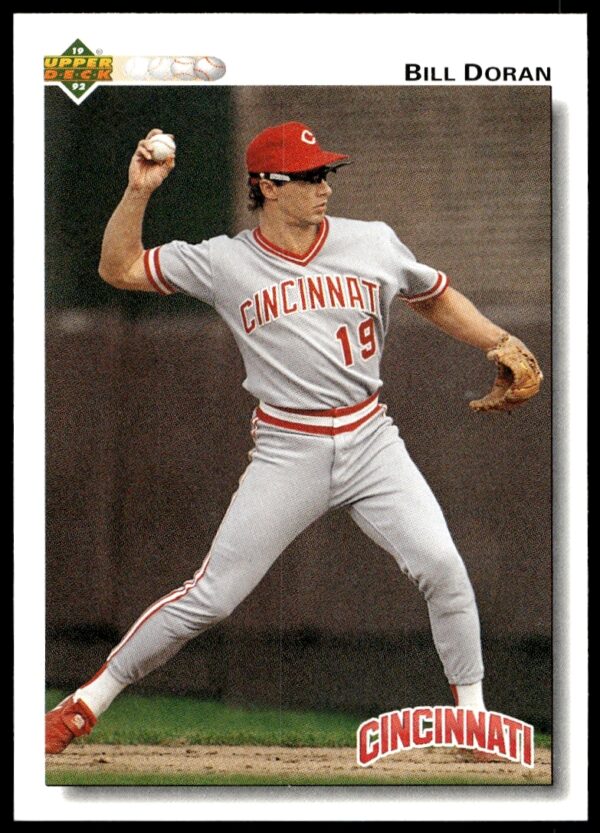 Bill Doran 1992 Upper Deck Baseball Card, showcasing action in team uniform.