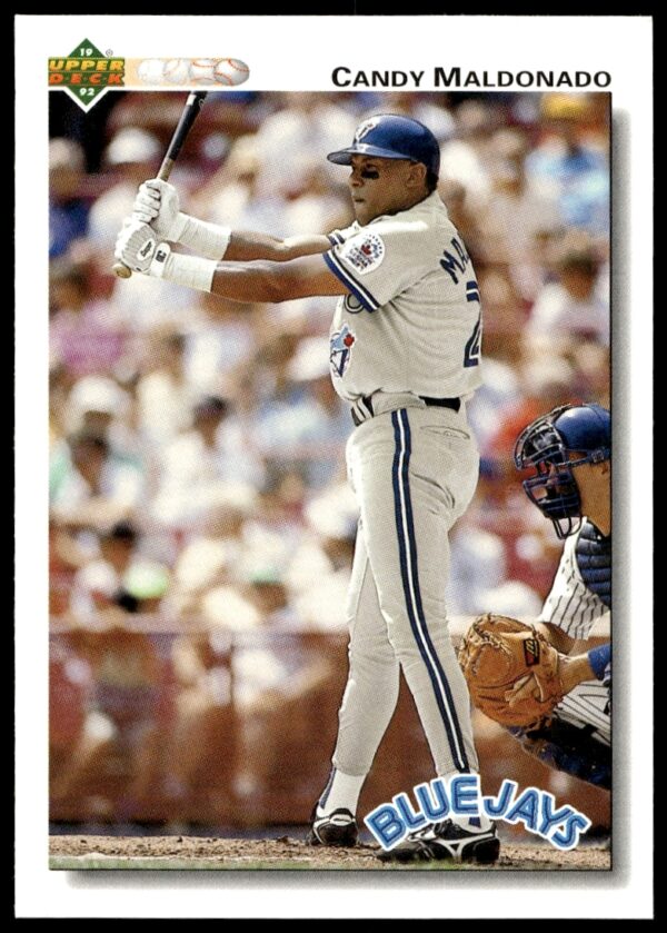 Candy Maldonado in action, 1992 Upper Deck baseball card #393.
