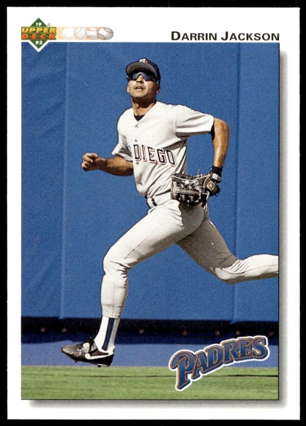 Darrin Jackson 1992 Upper Deck Baseball Card #328, showcasing his confident athletic stance.