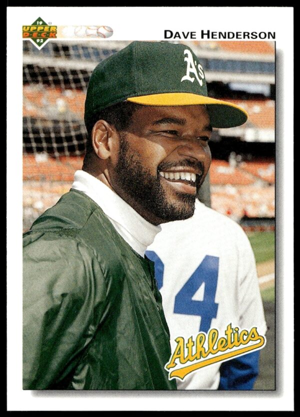 Dave Henderson 1992 Upper Deck Card #172, action shot, name, and team logo front view.