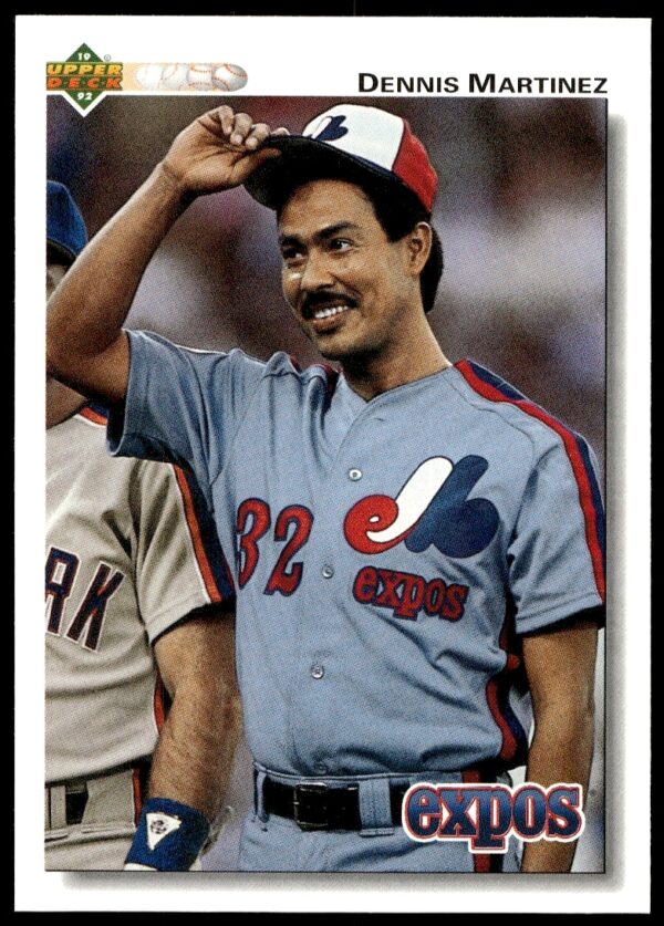 Dennis Martinez 1992 Upper Deck Baseball Card #365, showing pitching action.