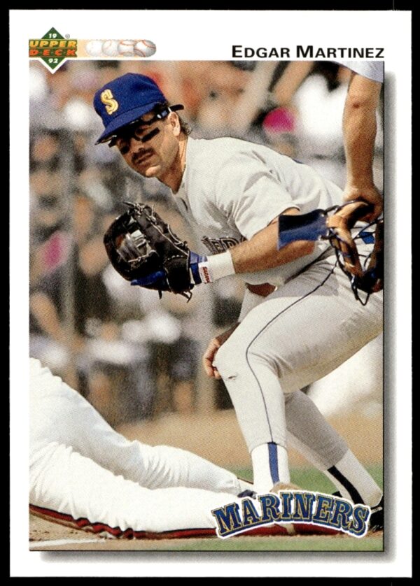 Edgar Martinez 1992 Upper Deck #367 baseball card, Seattle Mariners legend in action.