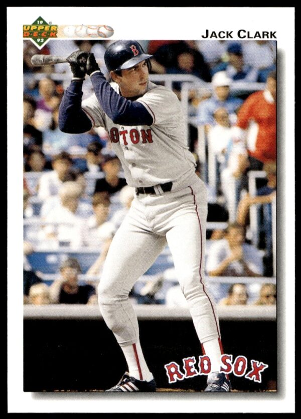 Jack Clark 1992 Upper Deck card #521, batting stance, vintage baseball collectible.