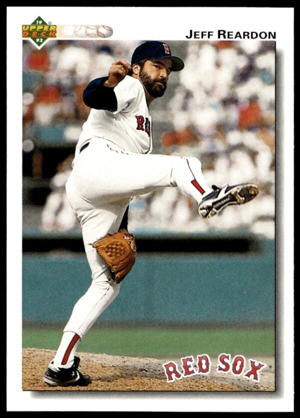 1992 Upper Deck Baseball Card: Jeff Reardon, Boston Red Sox Pitcher #501 (Front Image).