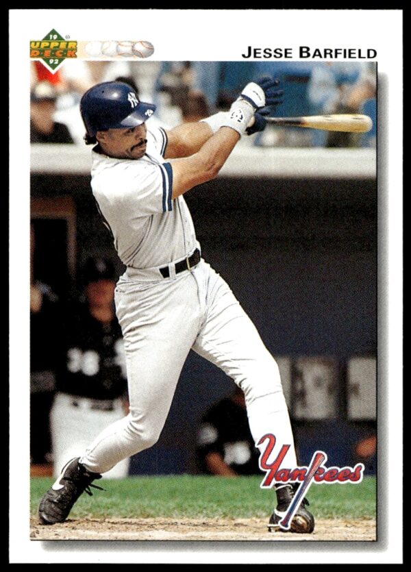 1992 Upper Deck Baseball Card featuring Jesse Barfield in Yankees uniform, card number 139.