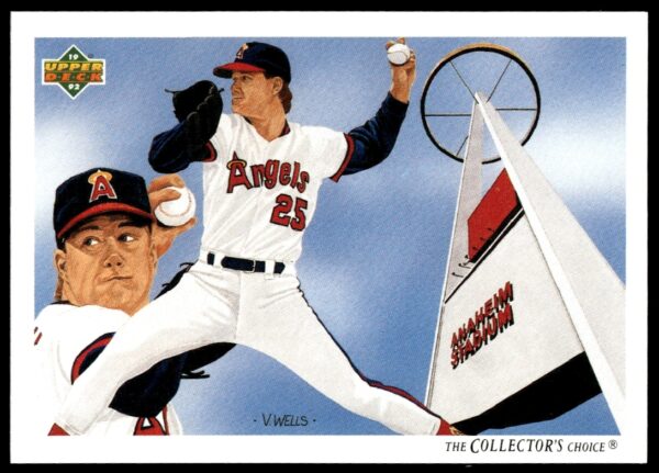 Front of 1992 Upper Deck card #86 featuring Jim Abbott in baseball uniform.