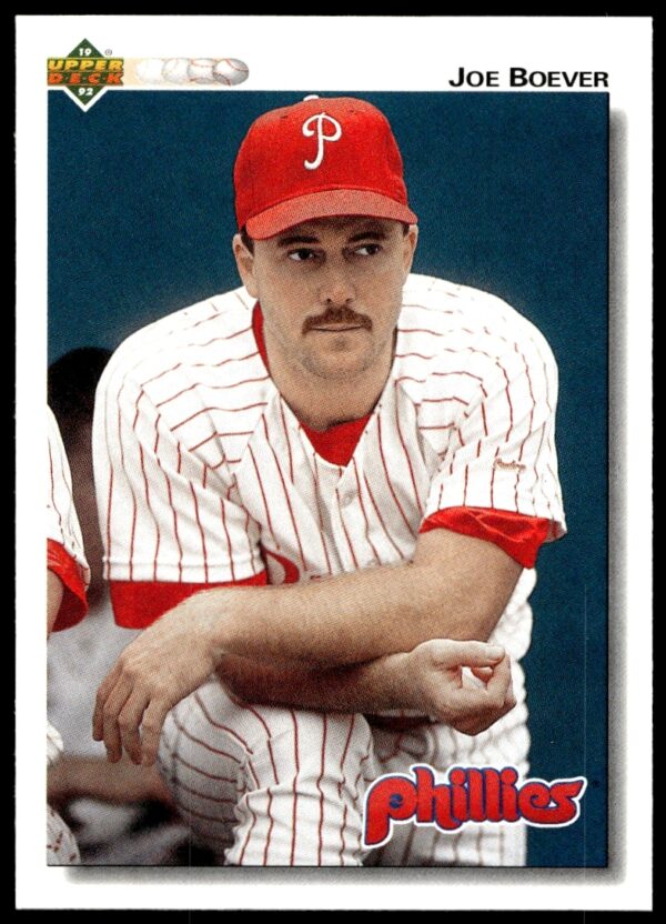 Joe Boever 1992 Baseball Card #402, Pitching Action, Upper Deck, Front View