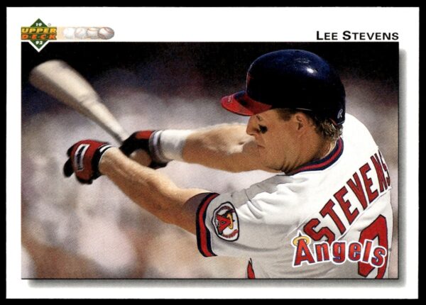 1992 Upper Deck Lee Stevens baseball card #634, vibrant design, player in mid-action.